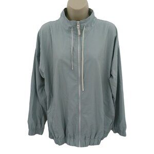 Summersalt Womens Medium On The Go Zip Up Jacket Sage Solid Recycled Materials